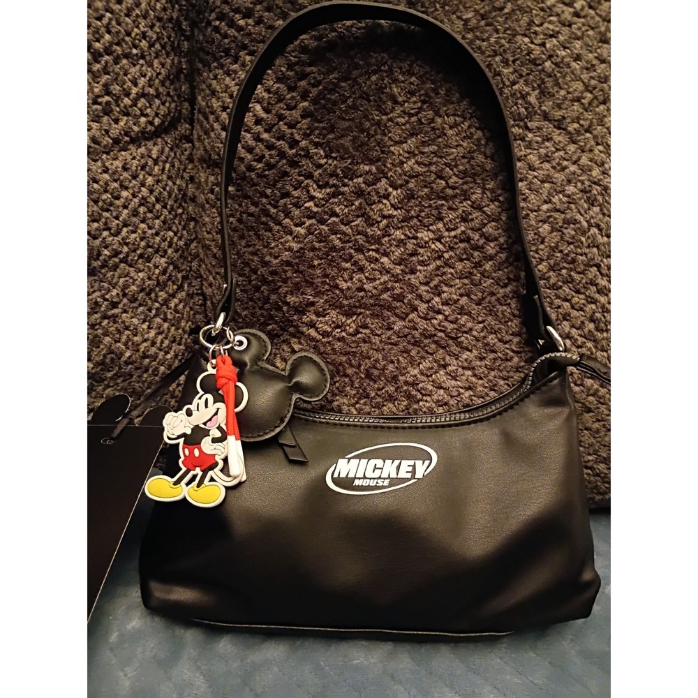 Disney X Primark Shoulder Bag Womens Small Black Mickey Mouse Faux Leather Mimi